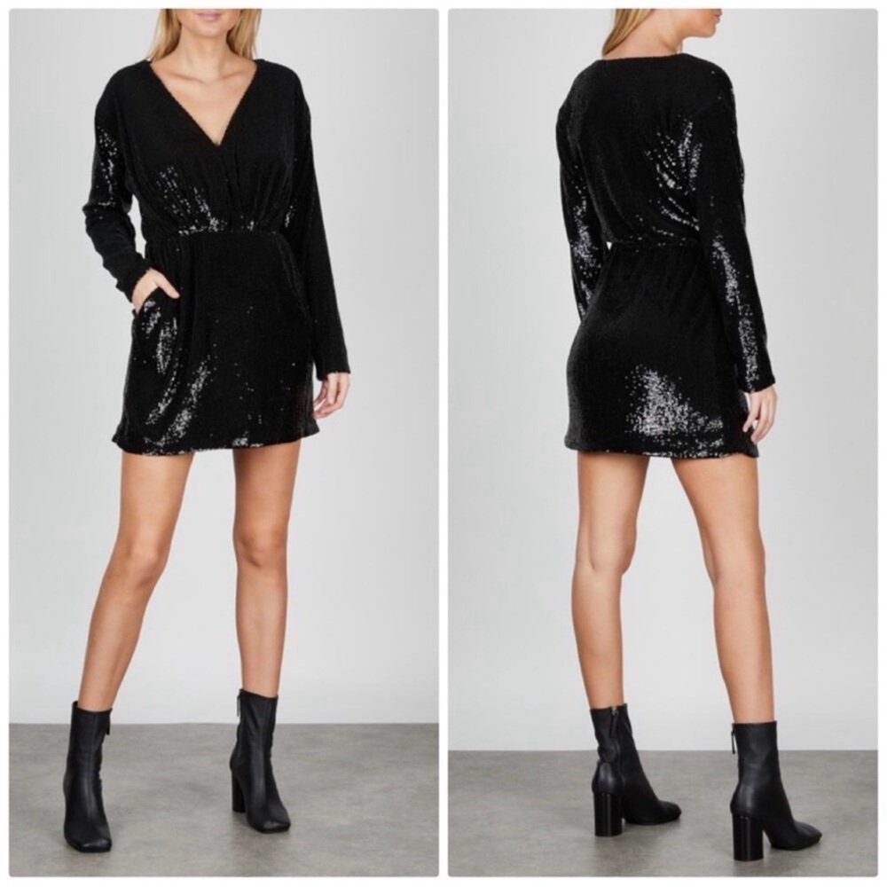 NWT Anine Bing Elena Sequin Dress in Black
